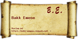 Bakk Emese névjegykártya