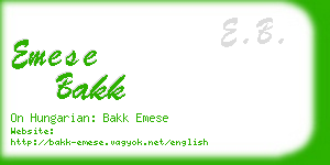emese bakk business card